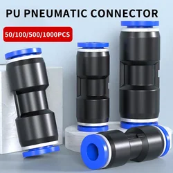 50/100/500Pcs Pneumatic Quick Connector PU Straight Through Trachea High Pressure Fast Plug 4 6 8 10mm