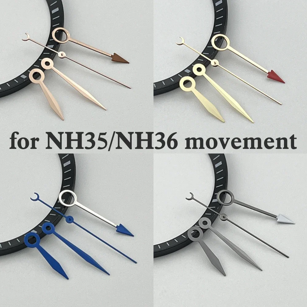 GMT 4 Needles Watch Hands for NH34/NH35/NH36 Movement Retrofit Watch Accessories Watch Repair Parts 13mm X 9mm X 13mm X 13.5mm