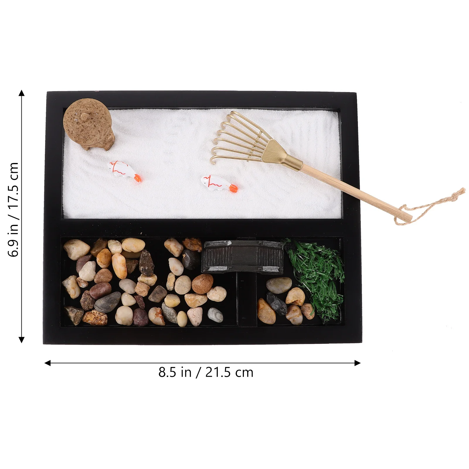 Simulação oceano cena zen jardim desktop areia decoração em miniatura paisagem meditação sandbox para mesa de escritório decorativo de madeira