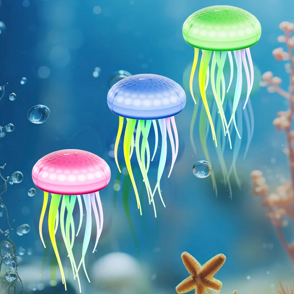 LED Jellyfish Night Light RGB Gradient Pendant Lightings Cute Jellyfish Night Light Type-C Charging Ambient Night Lamp for Home