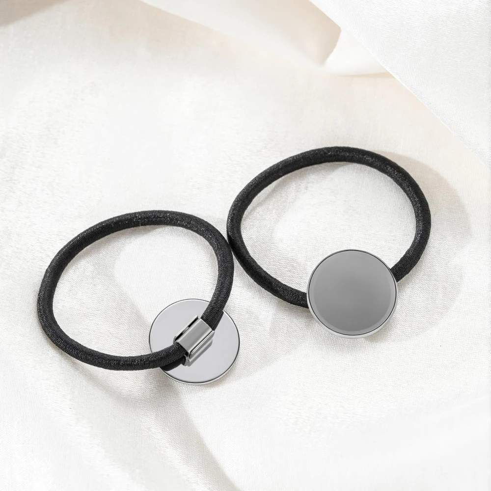 5pcs Stainless Steel Scrunchie With Round Base Bracket Multi Size For DIY Hair Accessories Headwear Base Jewelry Making Findings