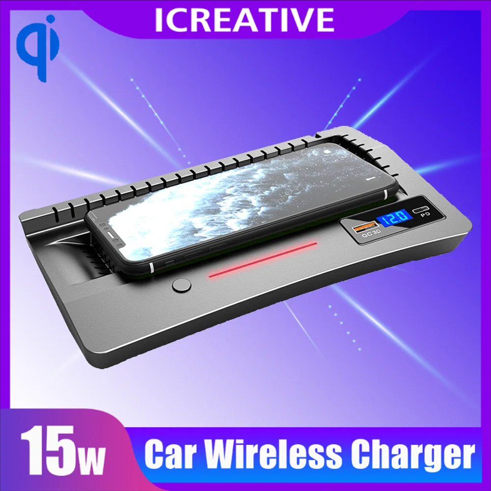 15W For Buick Envision S/Oncoway S 2020-2021 Car Wireless Charger Cigarette Lighter Installation Mobile Phone Fast Charg