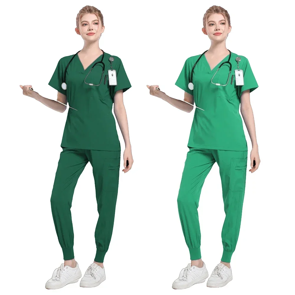 Uniforme d'hôpital à manches courtes pour médecin, spa, salon de manucure, clinique dentaire, ensemble médical trempé, beauté pour animaux de compagnie, accessoires d'infirmière vétérinaire, court