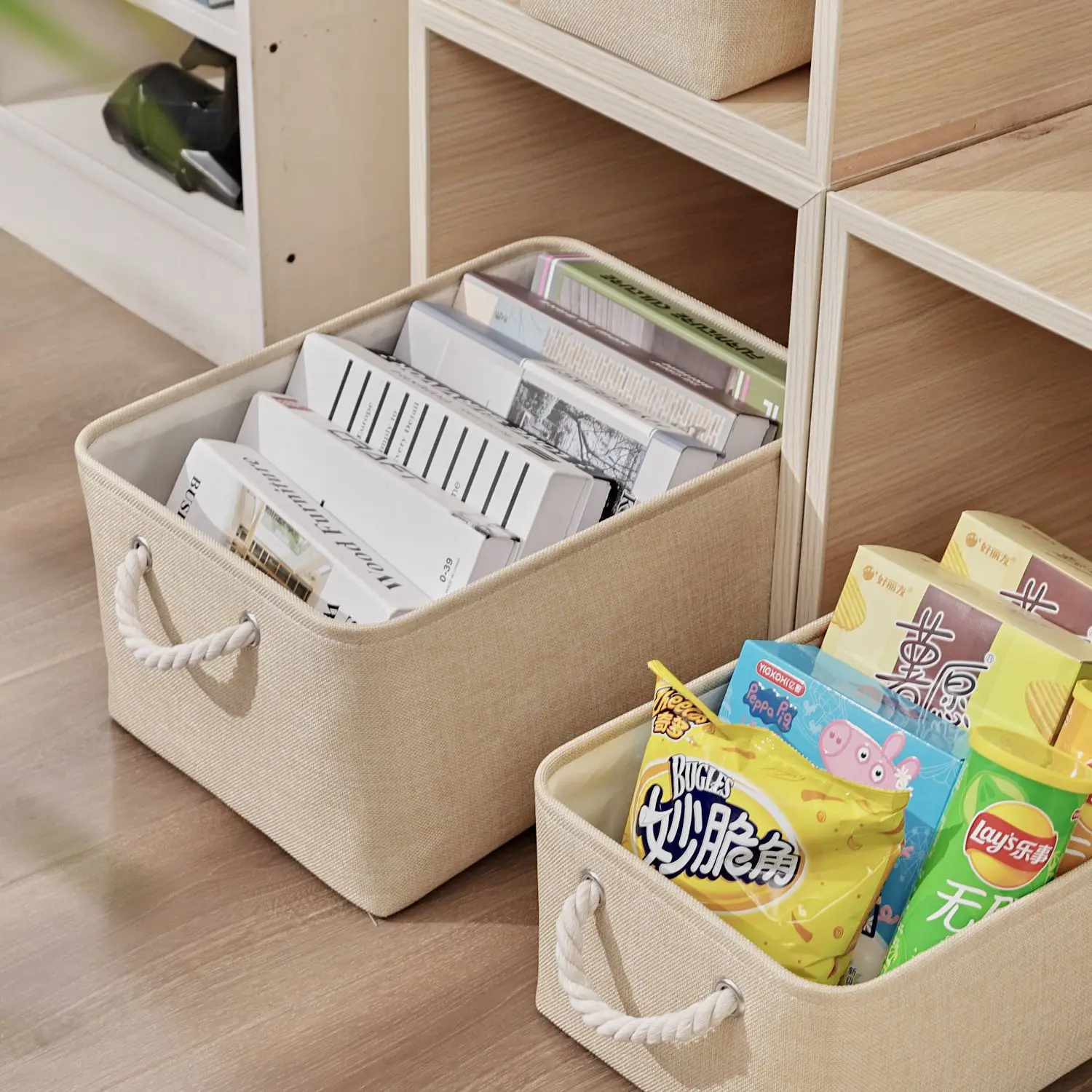 Foldable Fabric Wardrobe Pull‑Out Storage Basket Clothes Toy Storage Box Organizer For Closet