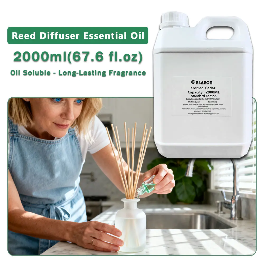 ESAEON Essential Oils - Vine Diffuser Replenishes Aromatic Oil, Aroma Reed Diffuser Oil, Cedar/Black Opium 2000ML (67.6 fl.oz)