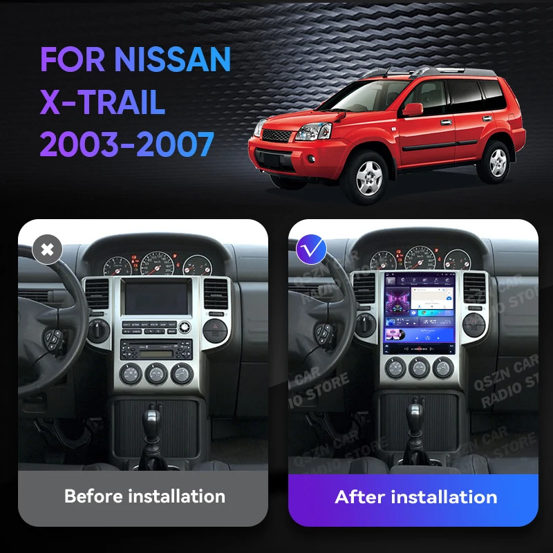 9.7 inch Android 13 Tesla Vertical Screen Car Radio For Nissan X-Trail 2003 2004 2005 2006 2007 GPS Navigation Carplay Autoradio