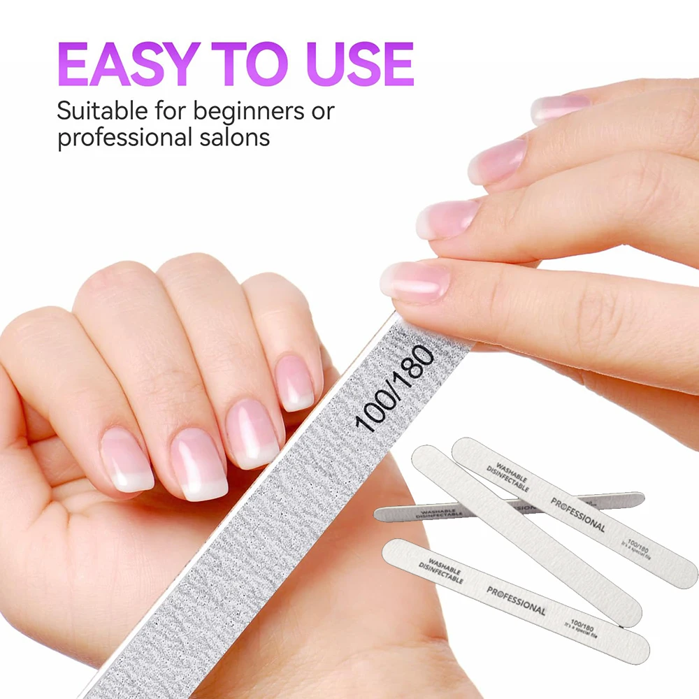 6/12Pcs Holz Nagel Datei 100/180 Doppelseitige Schleifpapier Filer Salon Pediküre Maniküre Professionelle Nagel Dateien Zubehör und zu