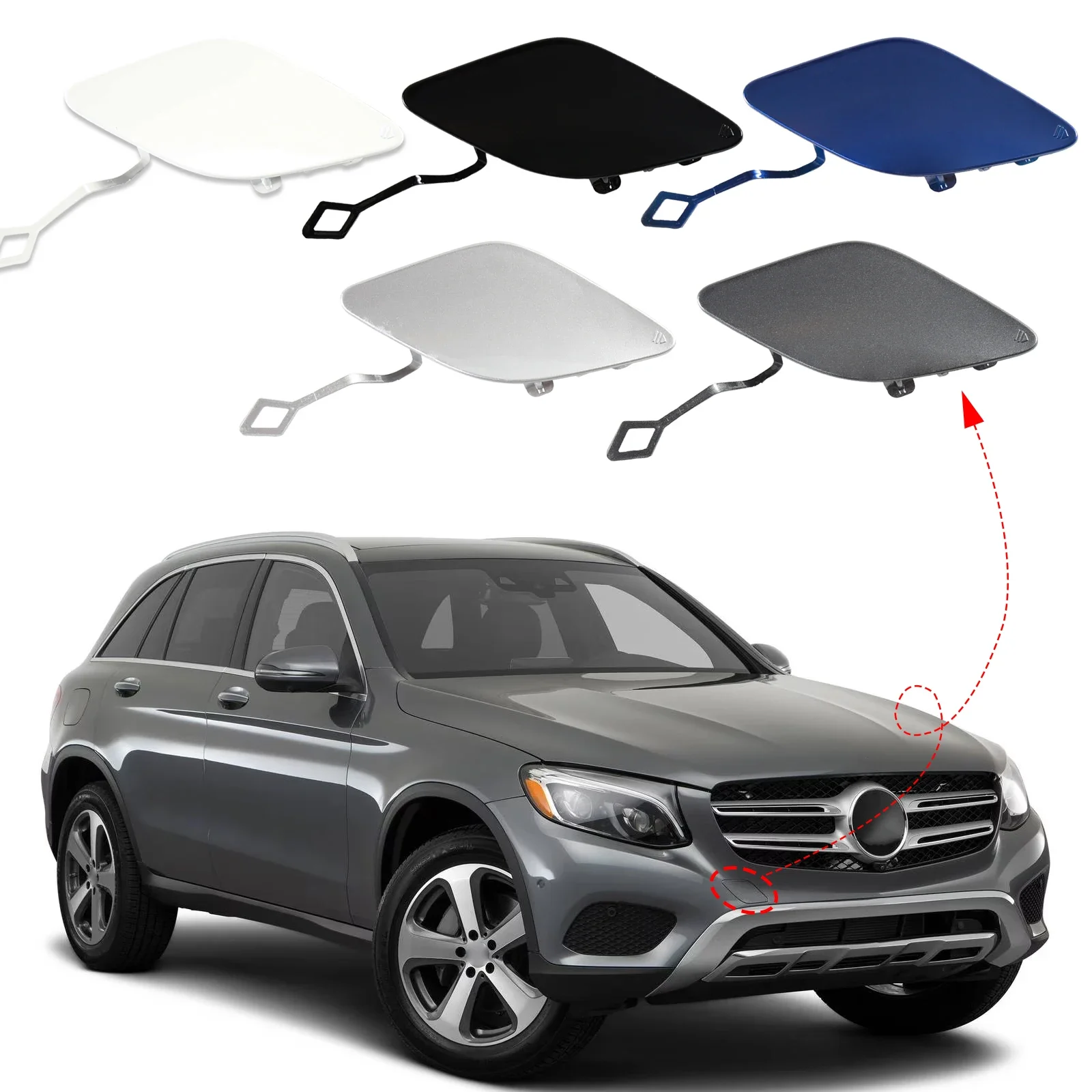 

Front Bumper Tow Hook Cover Cap Towing Eye For Benz Mercedes W253 GLC Accessories 2016 2017 2018 2019 2538850022