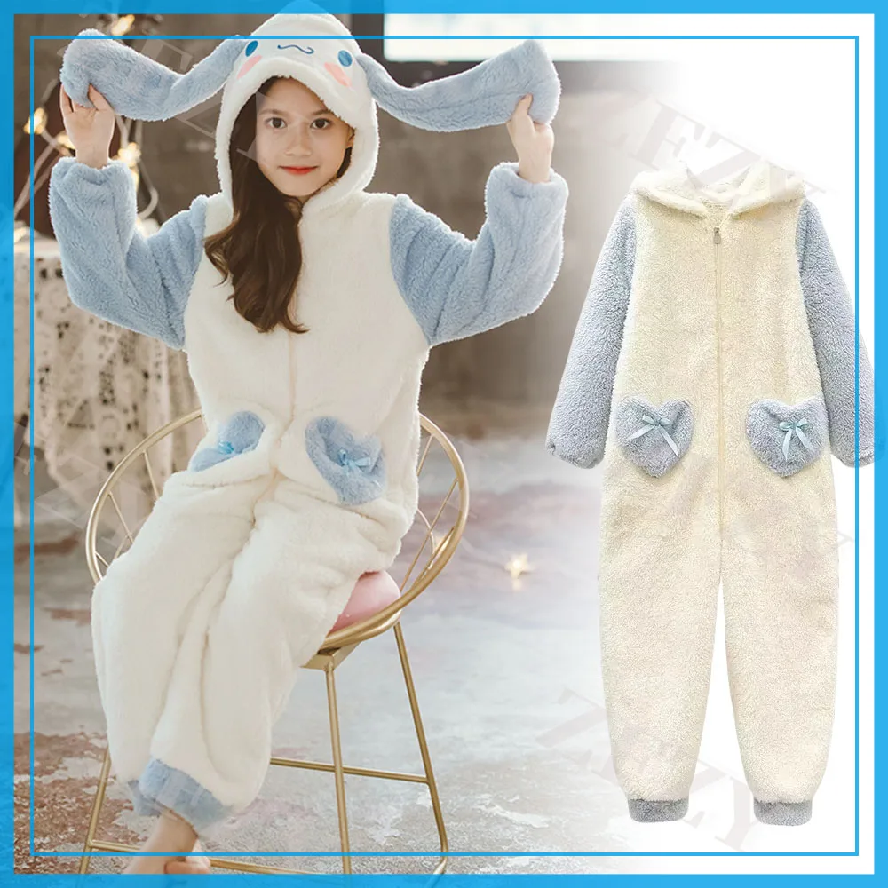 

Sanrioed Cinnamoroll зимняя фланелевая детская одежда для младенцев, пижама, комбинезон для девочек и мальчиков, Рождественский подарок