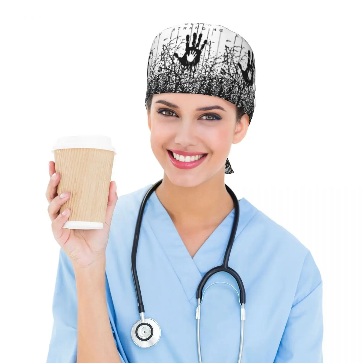 In The Forest Death Stranding Game For Fans Scrub Hat Doctor Working Surgical Cap Men Women Adjustable Nursing Caps for Dentist view 5