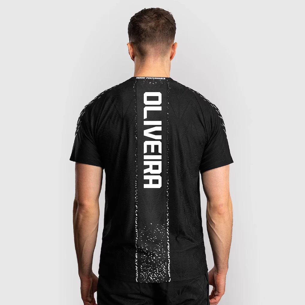 

2026 Men New Octagonal Cage UFC Zenith by Black/Gold Charles Oliveira Fight Night Champion Jersey Boxing Oversized MMA Tee