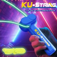 Adjustable Speed Glow-in-the-Dark Rope Launcher with Color Light Fidget Toy Luminous Rope Lasso Electric Launcher Loop Kid Adult