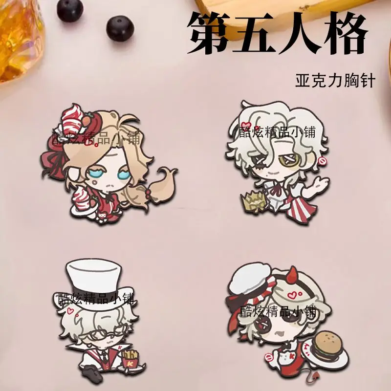 

Набор из 4 значков-брошей Identity ⅤVera Nair Grace, милые аниме-значки, нагрудные значки, аксессуары для рюкзаков и головных уборов, подарок на день рождения