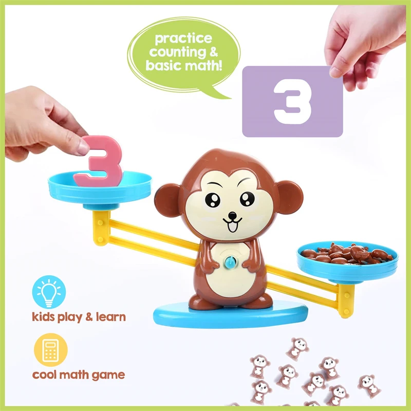 Monkey Balance Math Game Montessori Educational Toys for Kids Preschool Baby Development Toys Number Teaching Children Math Toys