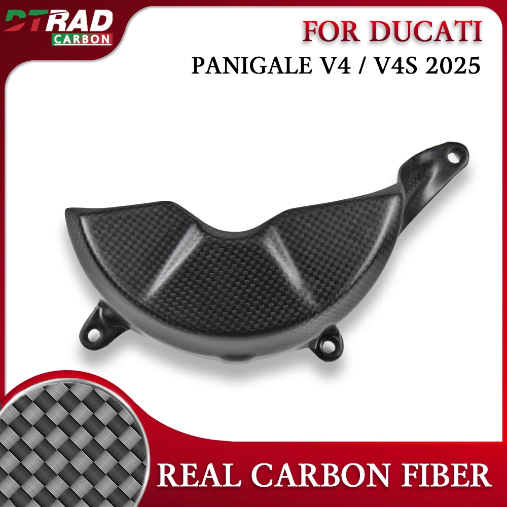 

For DUCATI Panigale V4 V4S 2025 Carbon Fiber Left Engine Cover Crankcase Protection Cap Fairing Kit Motorcycle Modify Accessory