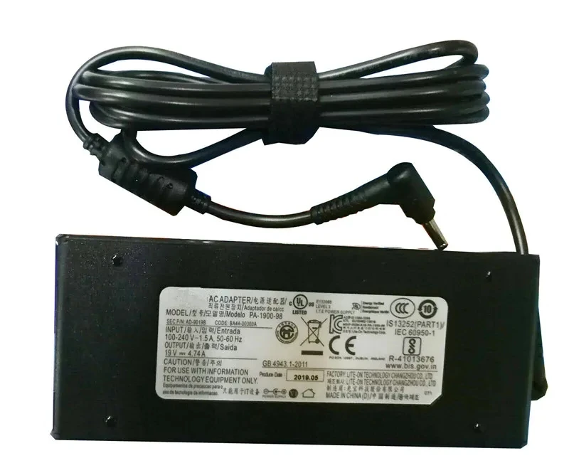 Genuine For SAMSUNG PA-1900-98 AD-9019B 19V 4.74A 90W 3.5x1.35mm BA44-00360A AC Adapter Charger NT760XBE-X78 Laptop Power Supply