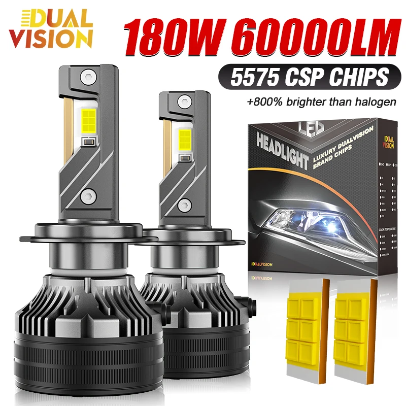 

Светодиодные лампы K6C K7C 6000K H7 H4 H11 с 3 медными трубками для автомобиля, H1 HB3 9005 HB4 9006 HIR2, ближний и дальний свет, 12В, светодиодные лампы для фар.