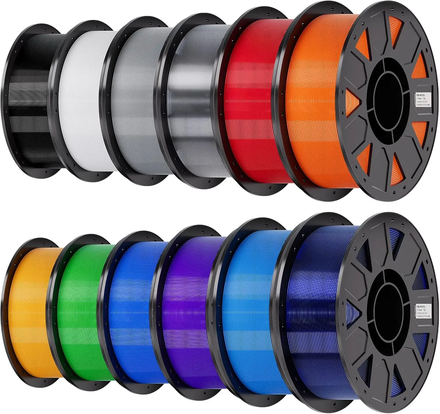 175mm 12KG 264lbs Moistureproof 3D Printing PETG Filament Black White Grey Clear Red Orange Yellow Green Blue Purple Tech Blue T