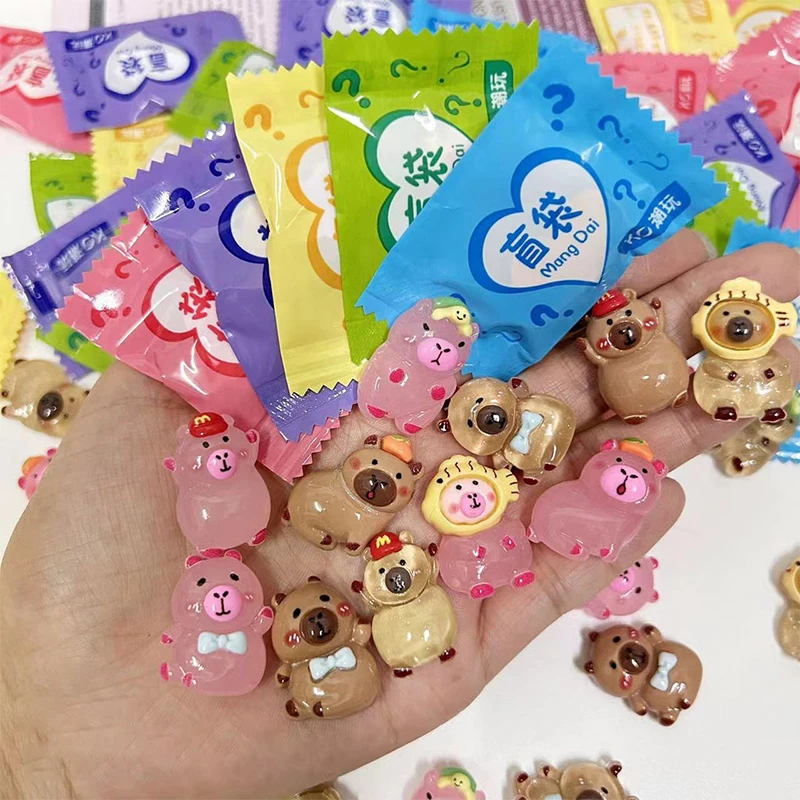 20pcs Capybara Random Pack Animals Model Mini Kapibare Action Figures Figurine Home Decoration Gift