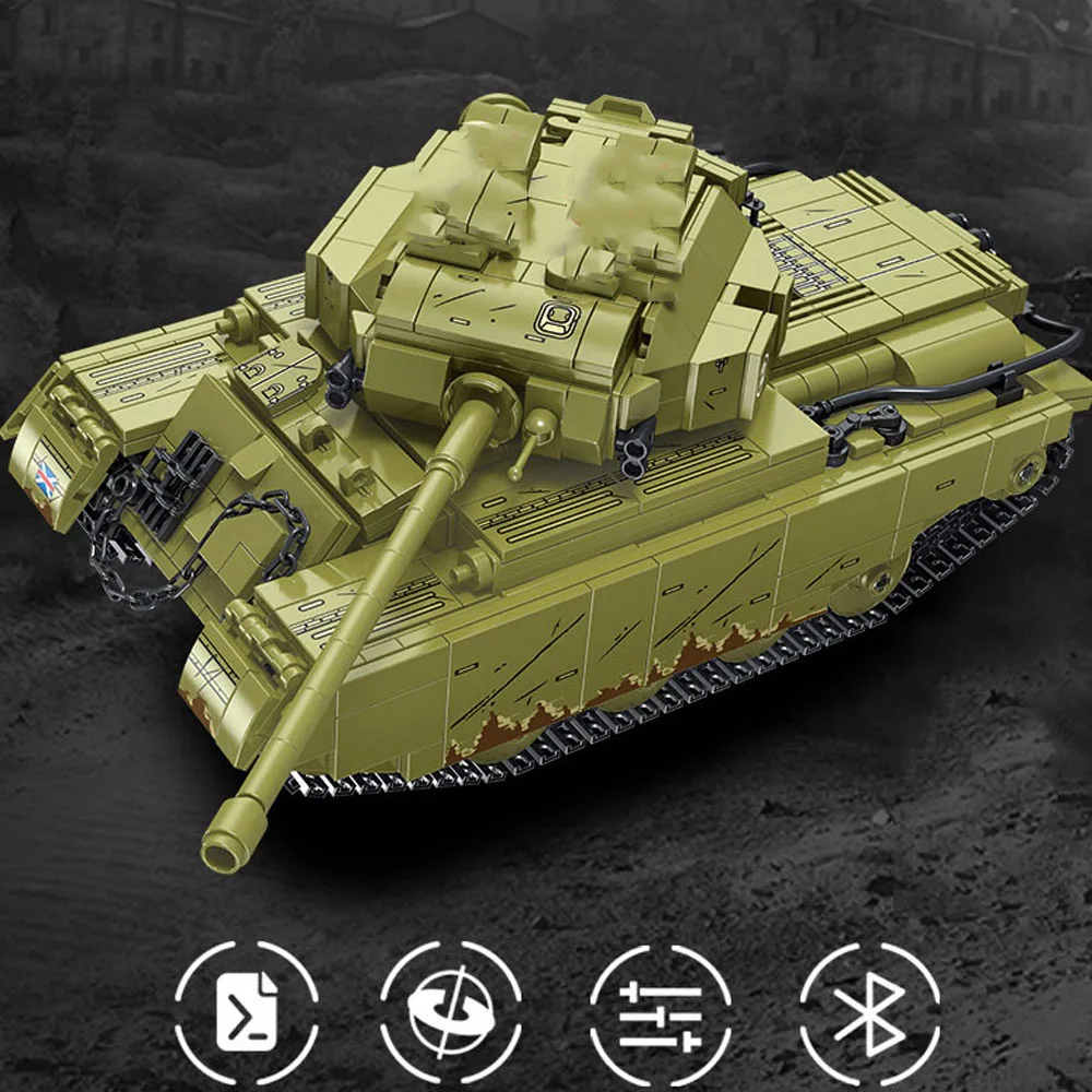 England Centurion Main Battle Tank RC Military Vehicle Model Build Block Army Figure Brick Radio 2.4gHZ Remote Control Toy