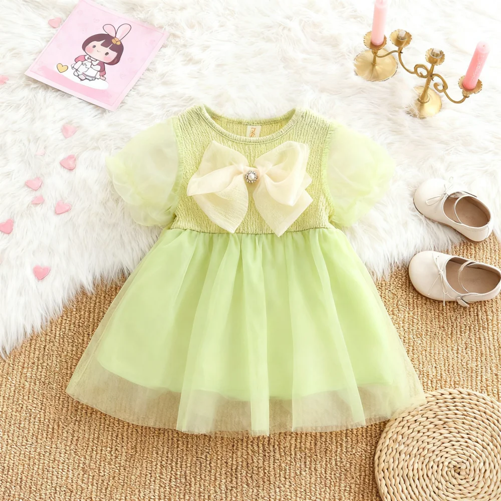 فساتين طفلة صيفية بفيونكة كرتونية فساتين بناتي رائعة فساتين أطفال الأميرة ملابس بناتي