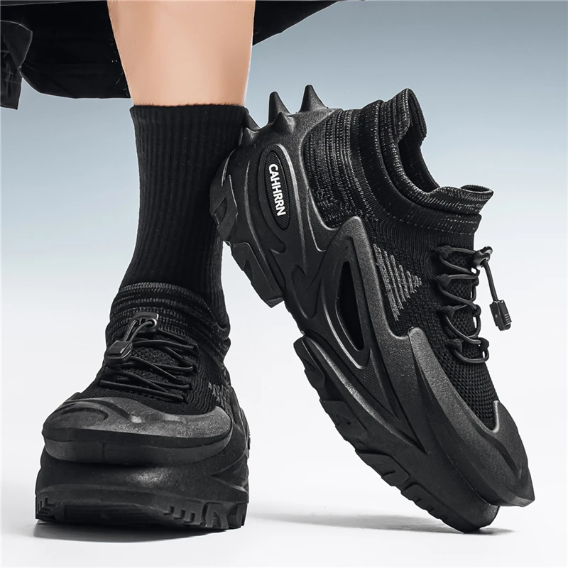 

Putian Men's Summer Sports Casual Running Shoes Breathable Mesh Trendy All-Match Thick Bottom Wear-Resistant Dad Cool Shoes