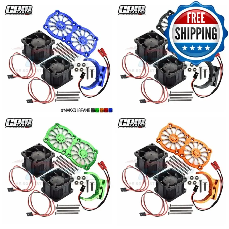 GPM سبيكة 7075-T6 المزدوج عالية السرعة مروحة التبريد + قوس ل Traxxas 1/5 Xmaxx 6S/8S كراتون منبوذ RC سيارة جزء