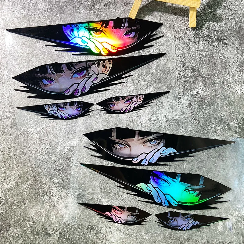 

1SET Anime Peeking Eyes Sticker Waterproof Vinyl Decal for Motorcycle Helmet Side Panel Fuel Tank Car E-Scooter