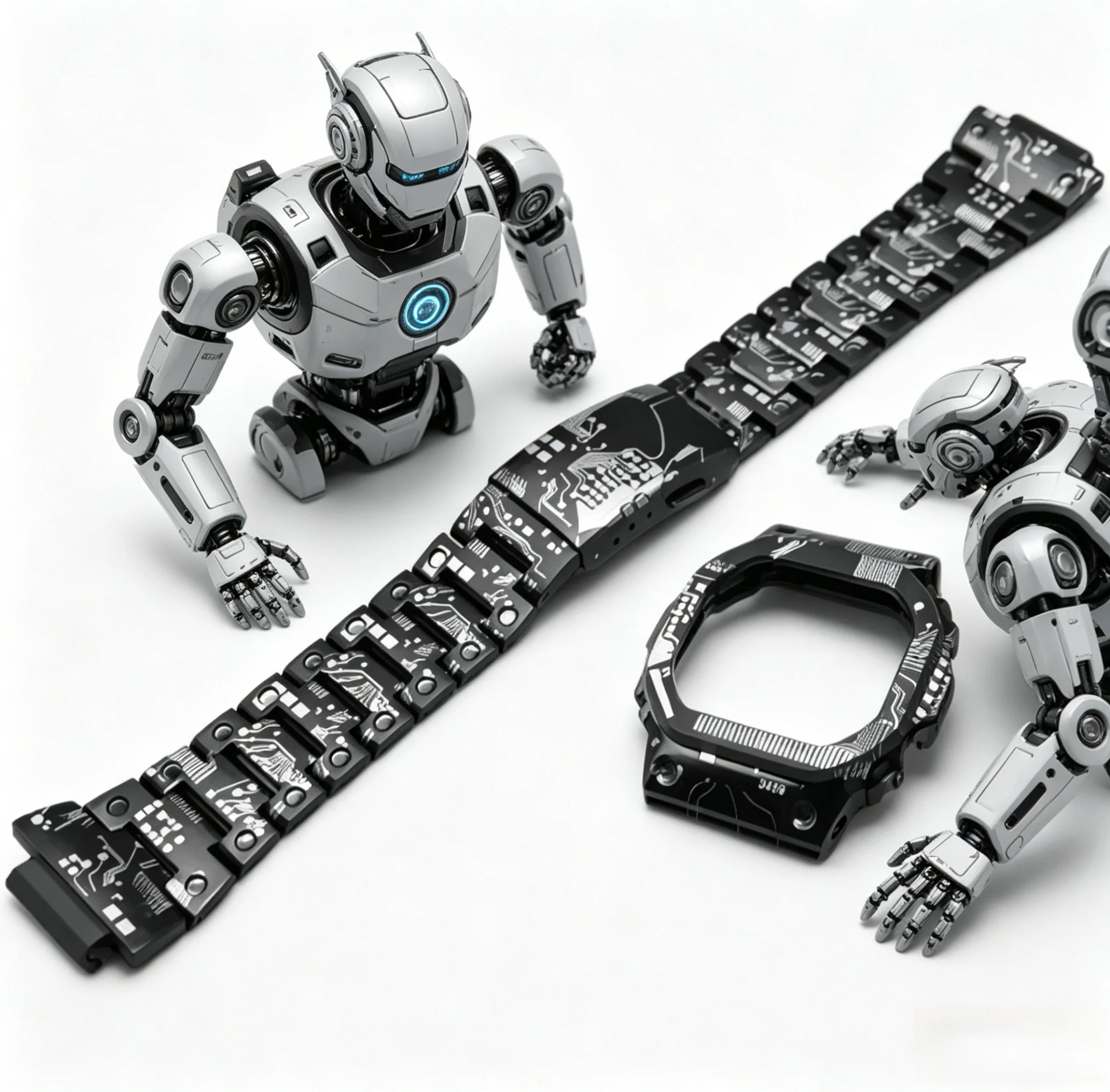 Custom titanium and stainless steel strap set compatible with the  GW-M5610, GWB-5600 and GMW-B5000 series unisex watches
