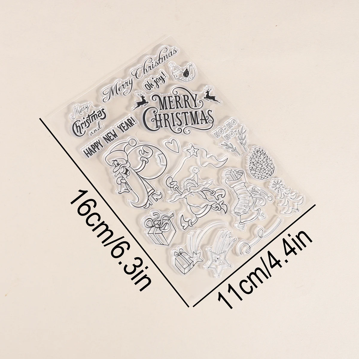 1Pc Christmas Silicone Greeting Stamp Set Merry Christmas Happy New Year for Scrapbooking Card Making Craft Supplies