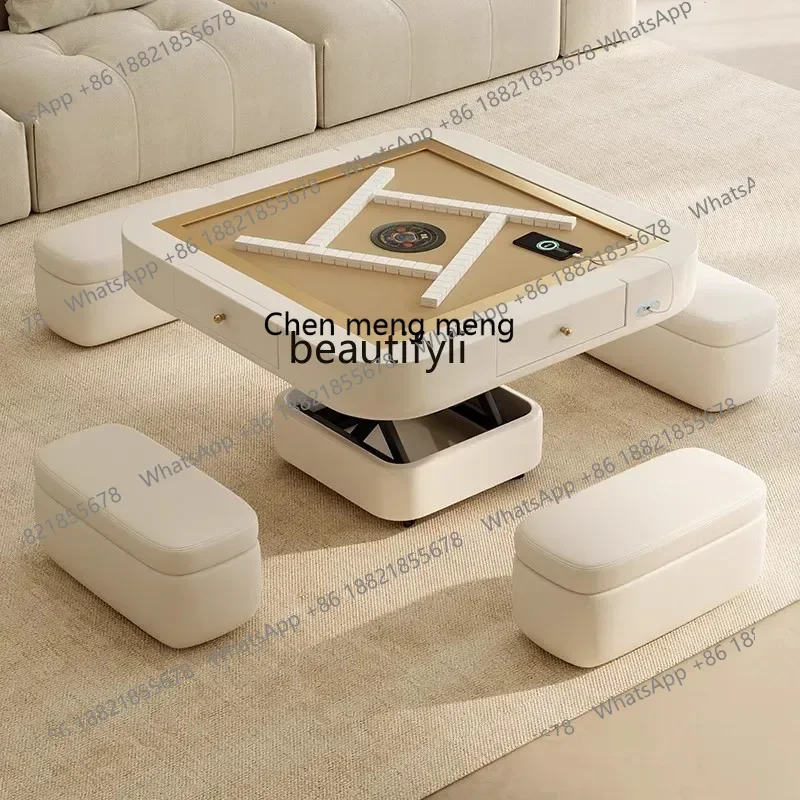 ss 8350 Lifting coffee table mahjong dining table integrated dual-purpose automatic household small apartment heating fire new m
