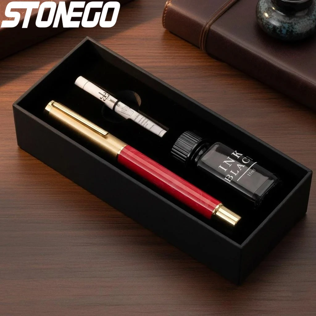 Premium Resin Fountain Pen Set Medium Nib with 15ml Ink and Gift Box Perfect for Writing Note Taking and Calligraphy