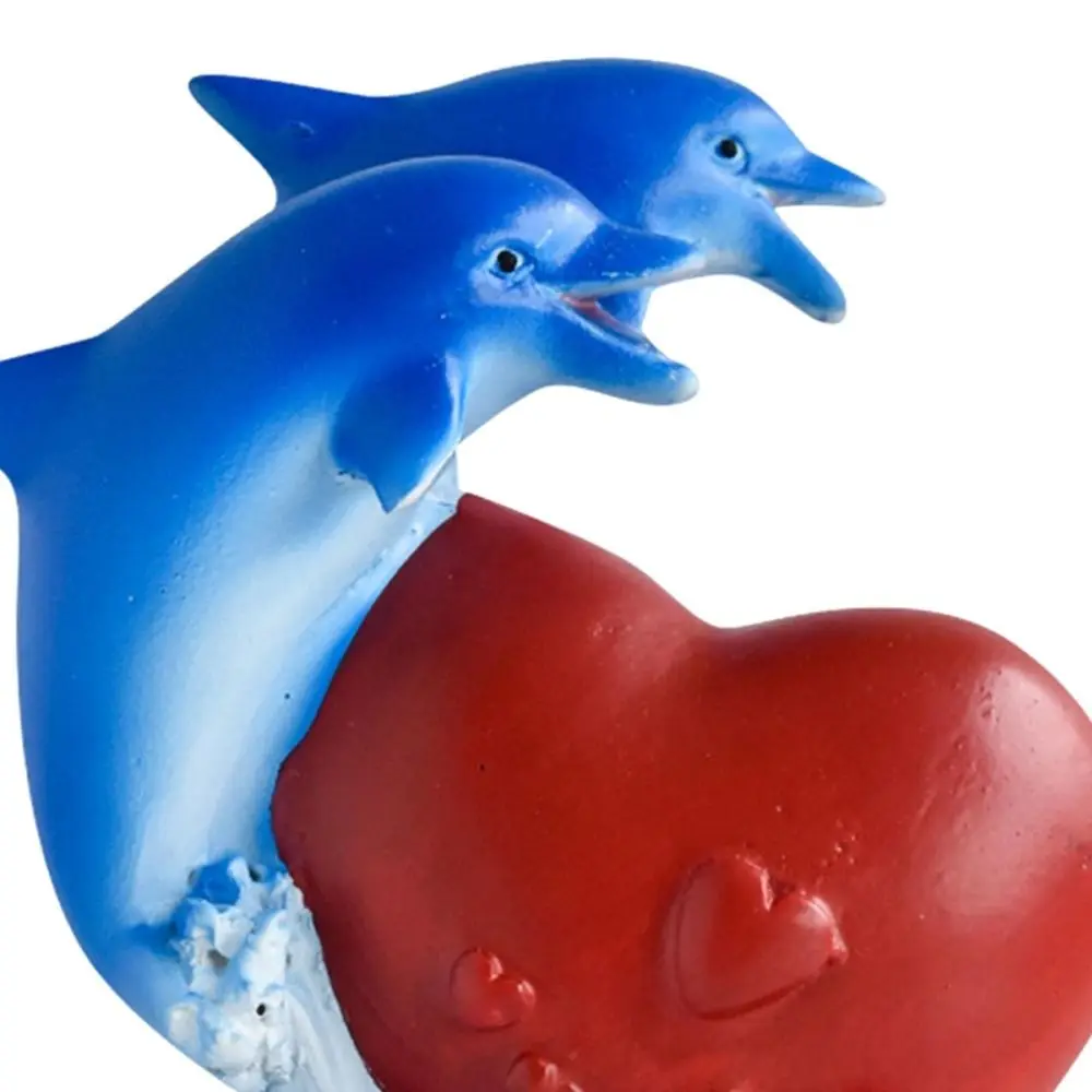 Lively Resin Craft Dolphin Figurine Cartoon Ocean Style Dolphin Statue Cute Sea Animal Sculpture Desktop