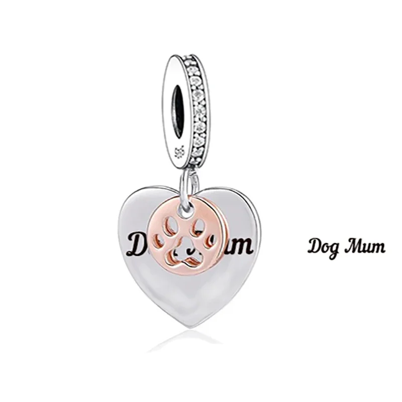 

Fit Original Pan Charm Bracelet 925 Sterling Silver Best Friends Dog Mum Forever In My Heart Bead For Making Berloque