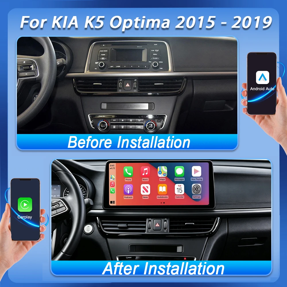 Android 16 12.3 Inch Car Radio For KIA K5 Optima 2015 2016 2017 2018 2019 Stereo Head Unit Multimedia Video Player GPS Navigatio