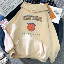 New York Basketball Street Hip Hop Hoody Women Oversized Pocket Streetwear Hip Hop Casual Hoodie Soft Fleece Loose Woman Hoody