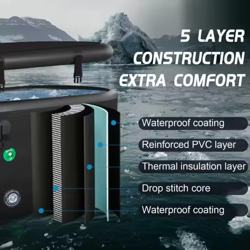 Xiangyin настраиваемый логотип с принтом портативный ПВХ надувной бассейн для ледяной ванны для взрослых спортсменов восстановление воды ледяной душ на открытом воздухе