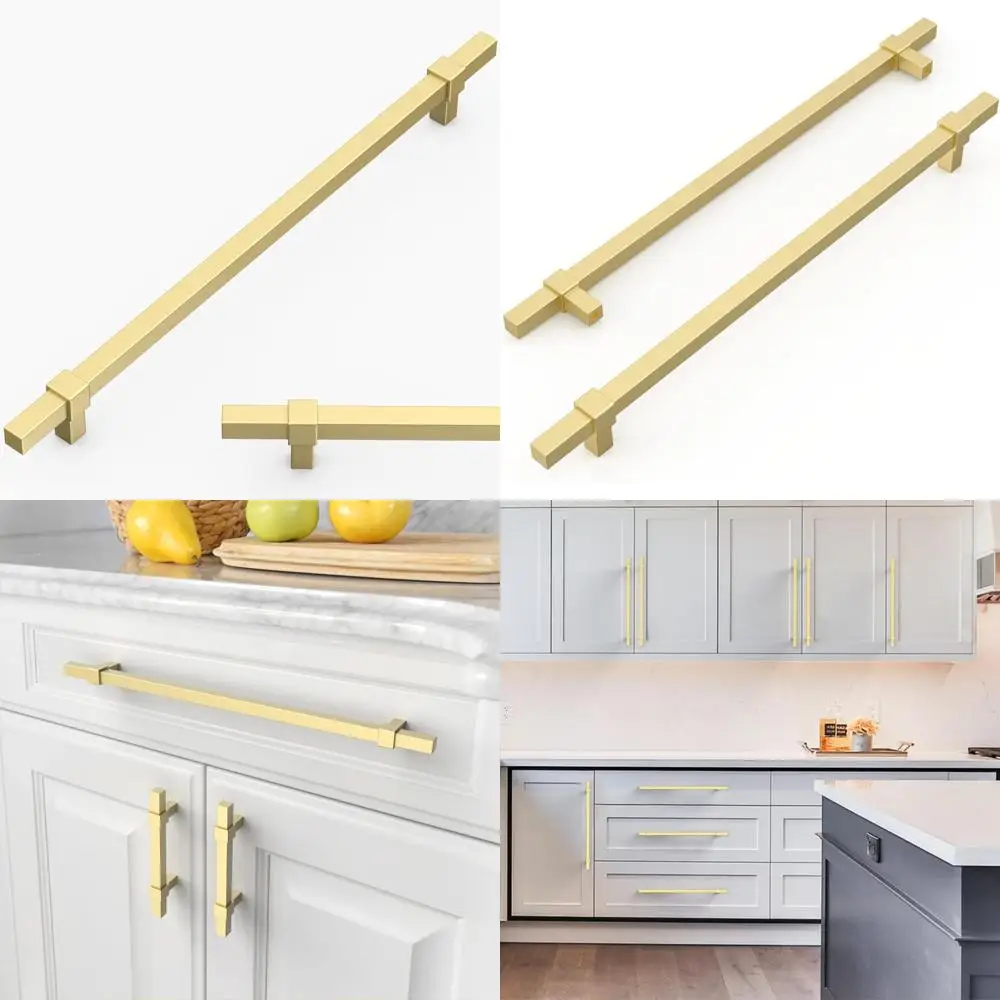 

10 шт. в упаковке матового золота для кухонного шкафа с 10-дюймовыми центрами отверстий, современные ручки для шкафов и шкафов, фурнитура для драпировок