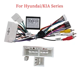 Car Audio 16PIN DVD Player Power Calbe Adapter With Canbus Box For Hyundai Encino IX35  KIA K3 K5 Stereo Plug Wiring Harness