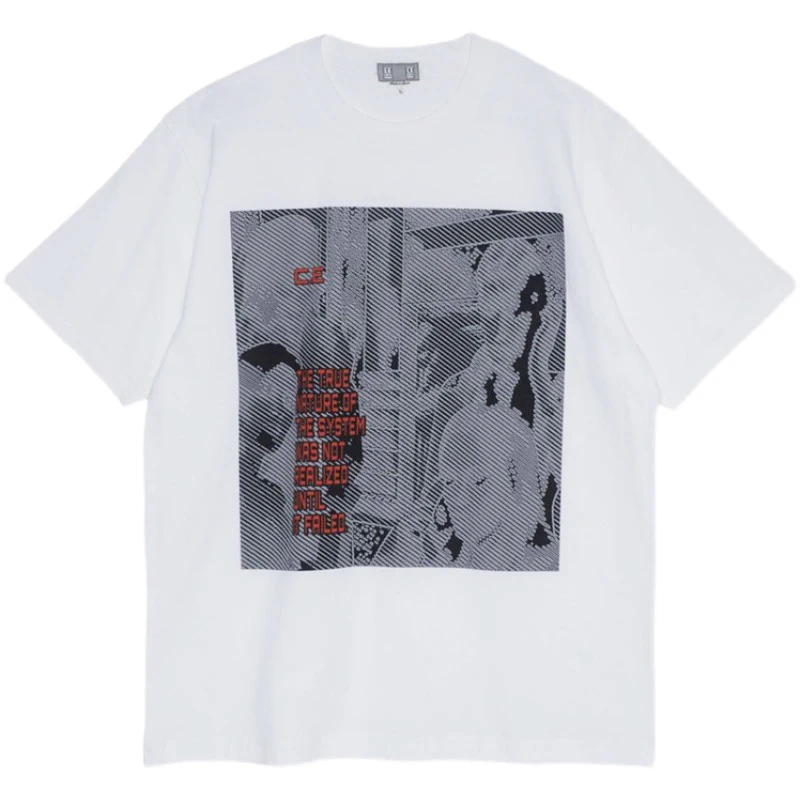 Женская футболка в американском стиле, модная простая белая уличная одежда в стиле хип-хоп, повседневные свободные топы с круглым вырезом и коротким рукавом, Y2K, 2023