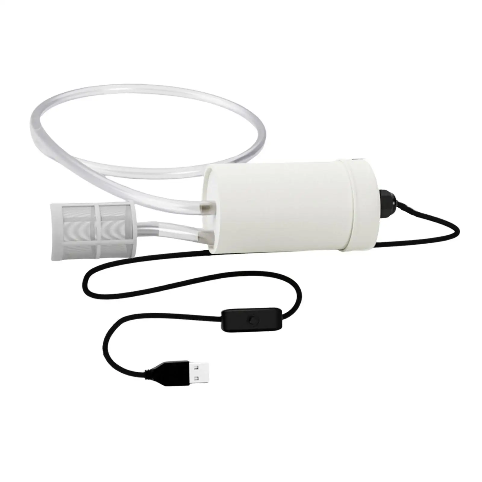 USB Self Priming Pump 5V Mini Submersible Water Transfer Tool Portable with Hose Filter for Garden Watering