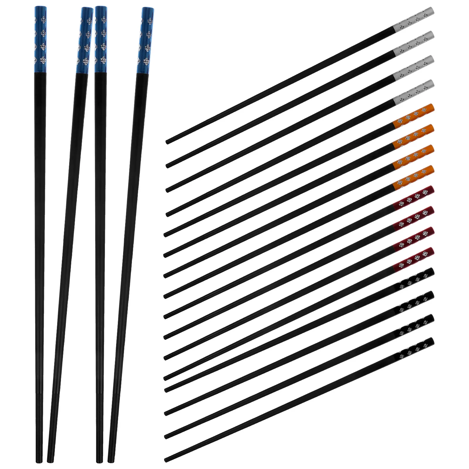 

10 Pairs Chopsticks 5 Colors Home Nonslip Reusable Chinese Style Family Camping Chinese Style Chopsticks Festival