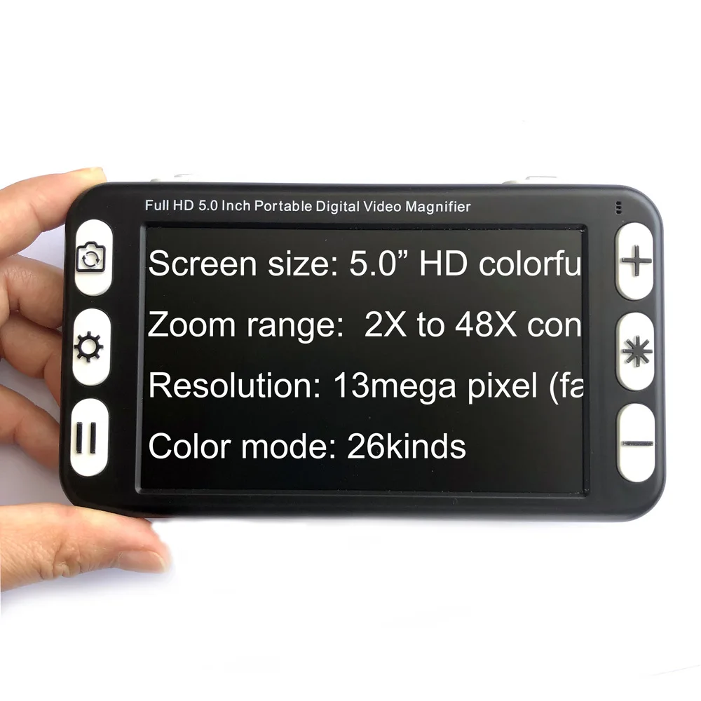 5-Inch electronic magnifying glass visual aid, auxiliary reading dual camera 2-48 times 26 modes