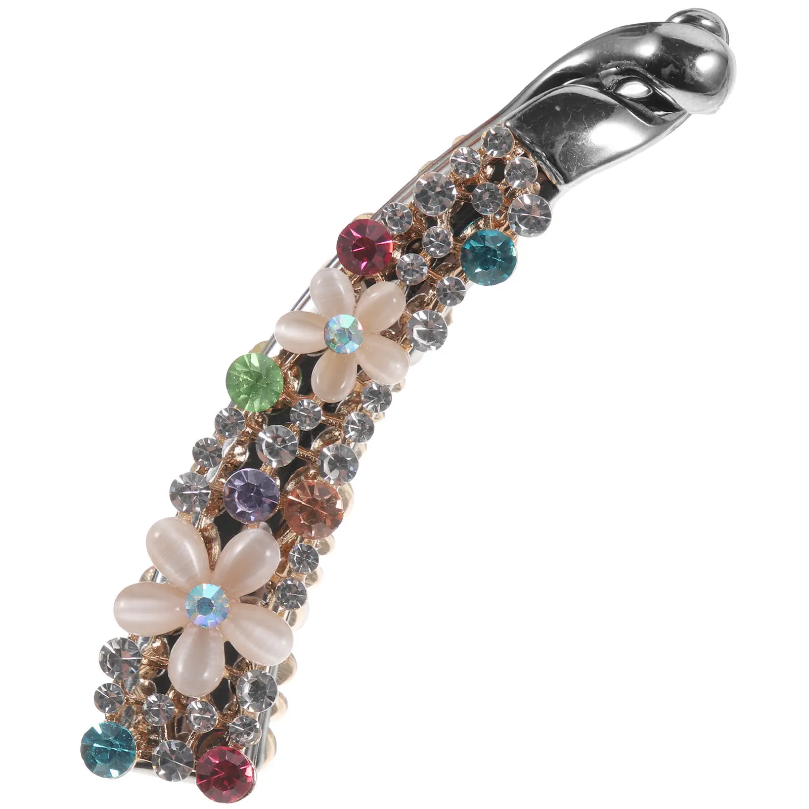 

Women Rhinestone Banana Clip Metal Hair Clamp Elegant Hair Accessory for Daily Life Party Wedding Gift for Girlfriend Mom