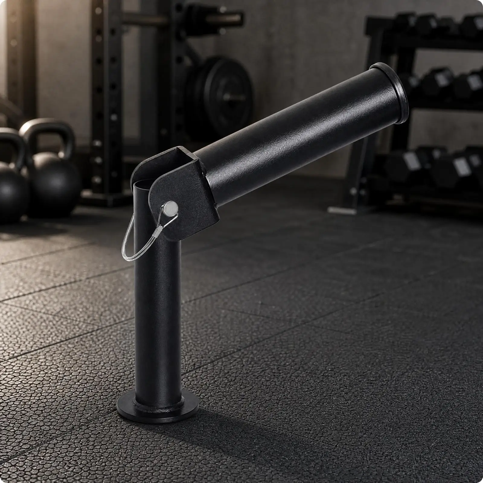 Post Mount Barbell Training Attachment Full Range Swivel Steel with Rotating Sleeve No-Installation for Home Gym