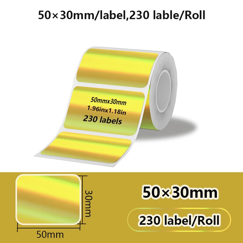 50x50 Neuer Thermo-Etikettendrucker Aufkleber Selbstklebender Farblaser-Thermopapieranzug für Phomemo M110 M200 M120 E210 Etikettendrucker