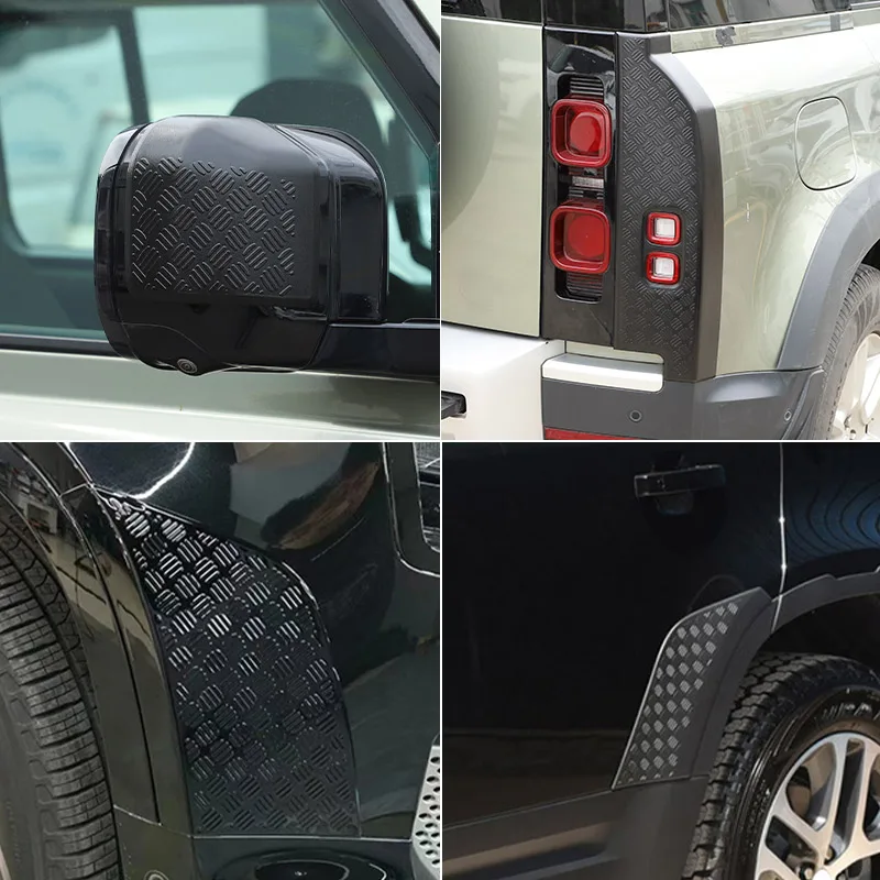 ABS For Land Rover Defender 110 2020-2024 Car Rearview Mirror Cover Front Rear Bumper Side Scratch guard Protection Board Guard