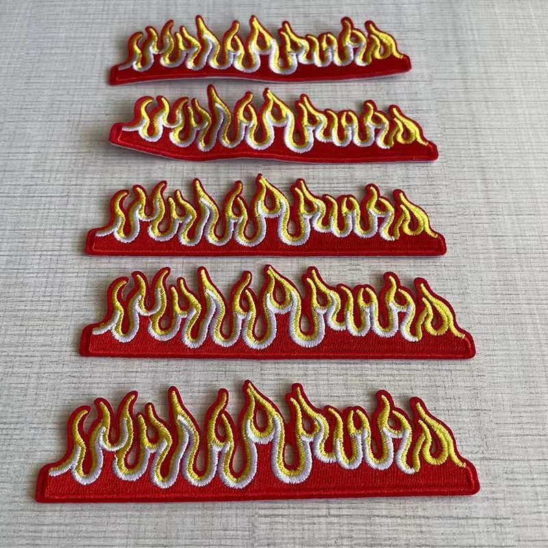 5 Stück Feuerflammen-Applikationen zum Aufbügeln, thermokollierbare, schmelzbare Stickereien, DIY-Nähzubehör für Kleidung und T-Shirt-Dekoration – Detail 7