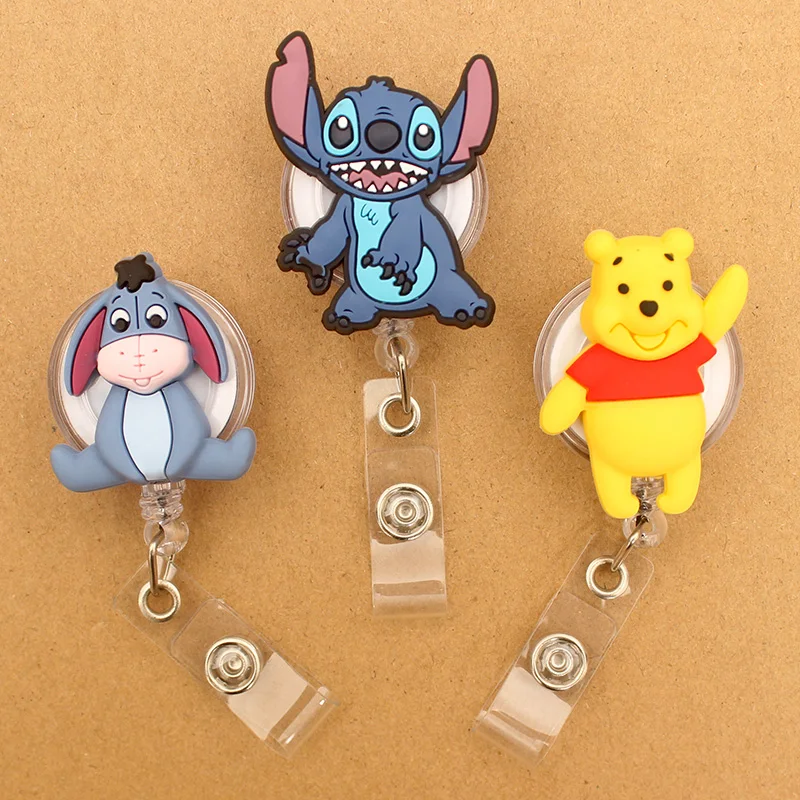 Cartoons Yellow Bear Stitch Eeyore Style Scalable Badge Reel Holder Nurse Doctor Student Name Tag And Id Holde Accessories