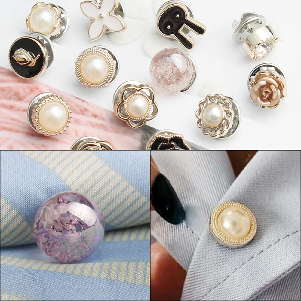 10pcs Button Brooch Prevent Accidental Exposure Buttons Brooch Pins Badge Cufflinks Button Detachable Button Clothes Decor